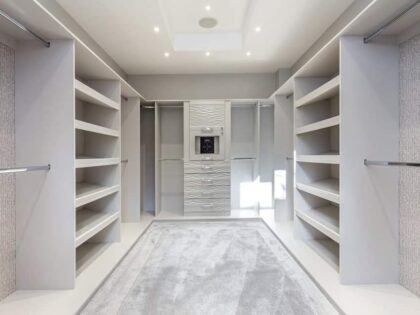 Light Grey Walk in Wardrobe Swan Systems Furniture Ltd