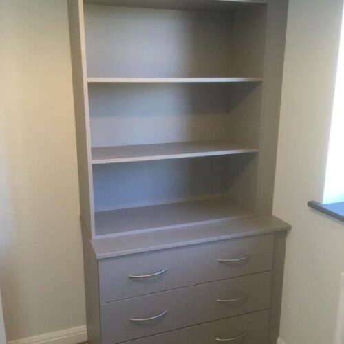 Grey Bespoke Bookcase Swan Systems Furniture
